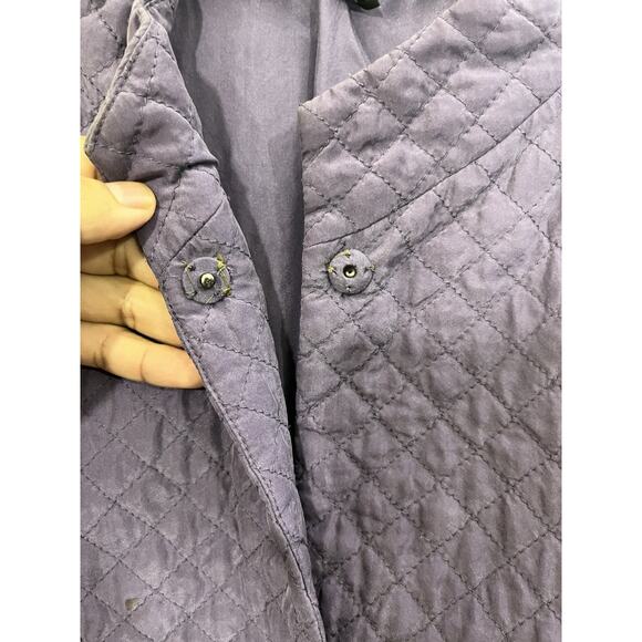 Eileen Fisher Silk Plum 3X Quilted Tussah Crinkle Jacket Asian Lagom Lagenlook - Picture 10 of 16